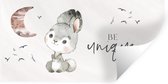 Muursticker kinderen - Muurstickers kinderkamer - Quotes - Kinderen - Be unique - Jongens - Meisjes - Waterverf - Decoratie voor kinderkamers - 120x60 cm - Zelfklevend behangpapier - Stickerfolie