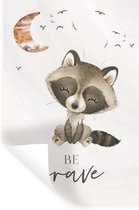 Muursticker kinderen - Muurstickers kinderkamer - Waterverf - Be brave - Quotes - Kinderen - Jongens - Meisjes - Decoratie voor kinderkamers - 20x30 cm - Zelfklevend behangpapier - Stickerfolie