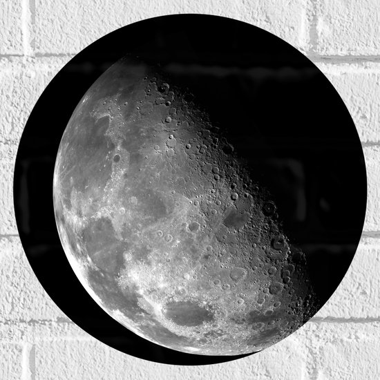 WallClassics - Muursticker Cirkel - Maan van Dichtbij - 30x30 cm Foto op Muursticker