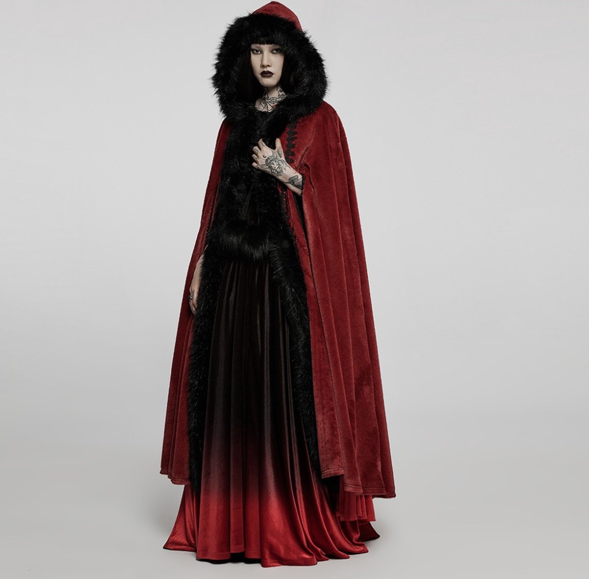 Punk Rave - Gothic Tales Cape/Mantel/Poncho - Rood