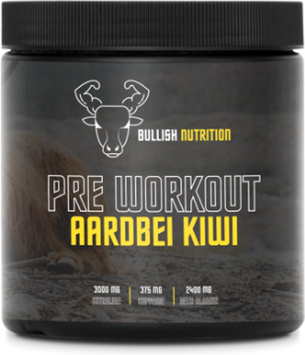 Bullishnutrition - pre workout - aardbei kiwi - pot 300 gram