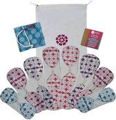 Eco Femme First Period Kit, kit de démarrage de serviettes hygiéniques lavables pour vos premières règles - forfait ménarche Natural bio - blanc