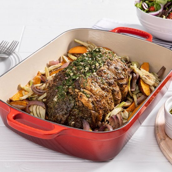 LE CREUSET Geharde geribbelde rechthoekige grillplaat met anti-aanbaklaag, 35 cm