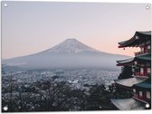 WallClassics - Tuinposter – Chureito Pagoda - Japan - 80x60 cm Foto op Tuinposter  (wanddecoratie voor buiten en binnen)