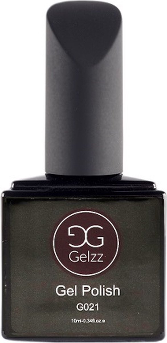 Gelzz Gellak - Gel Nagellak - kleur Dark Aubergine G021 - Paars - Dekkende kleur - 10ml - Vegan