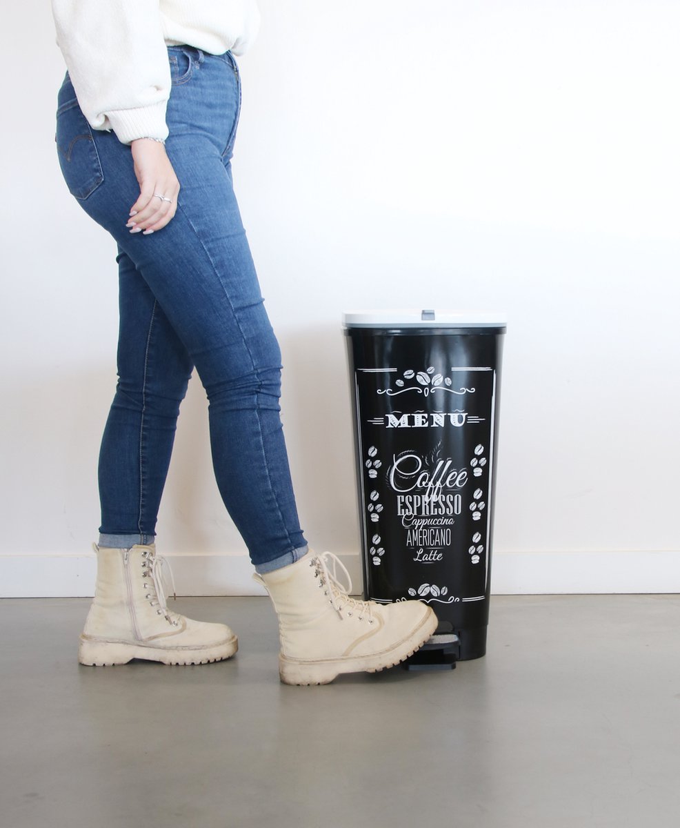 Goedkoopste Kis Chic Bin Coffee Menu Prullenbak - 50 l - zwart