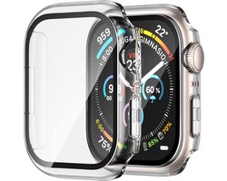 Screenprotector en Hoesje geschikt voor Apple Watch SE 40mm 2022 - Transparant 360 Graden Volledige Bescherming - Beschermglas Hoes Screen Protector Glas
