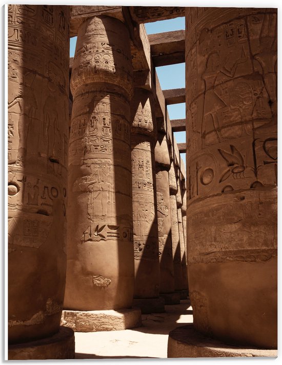 WallClassics - PVC Schuimplaat - Hypostyle Zaal in Karnak - Egypte - 30x40 cm Foto op PVC Schuimplaat (Met Ophangsysteem)