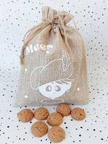 Sinterklaas Pepernoten Zakje Met Naam - Gepersonaliseerd Cadeauzakje - Snoepzakje - Jute