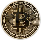 Bitcoin Klok - Crypto Deco - Goud - M 30 cm - Wandklok