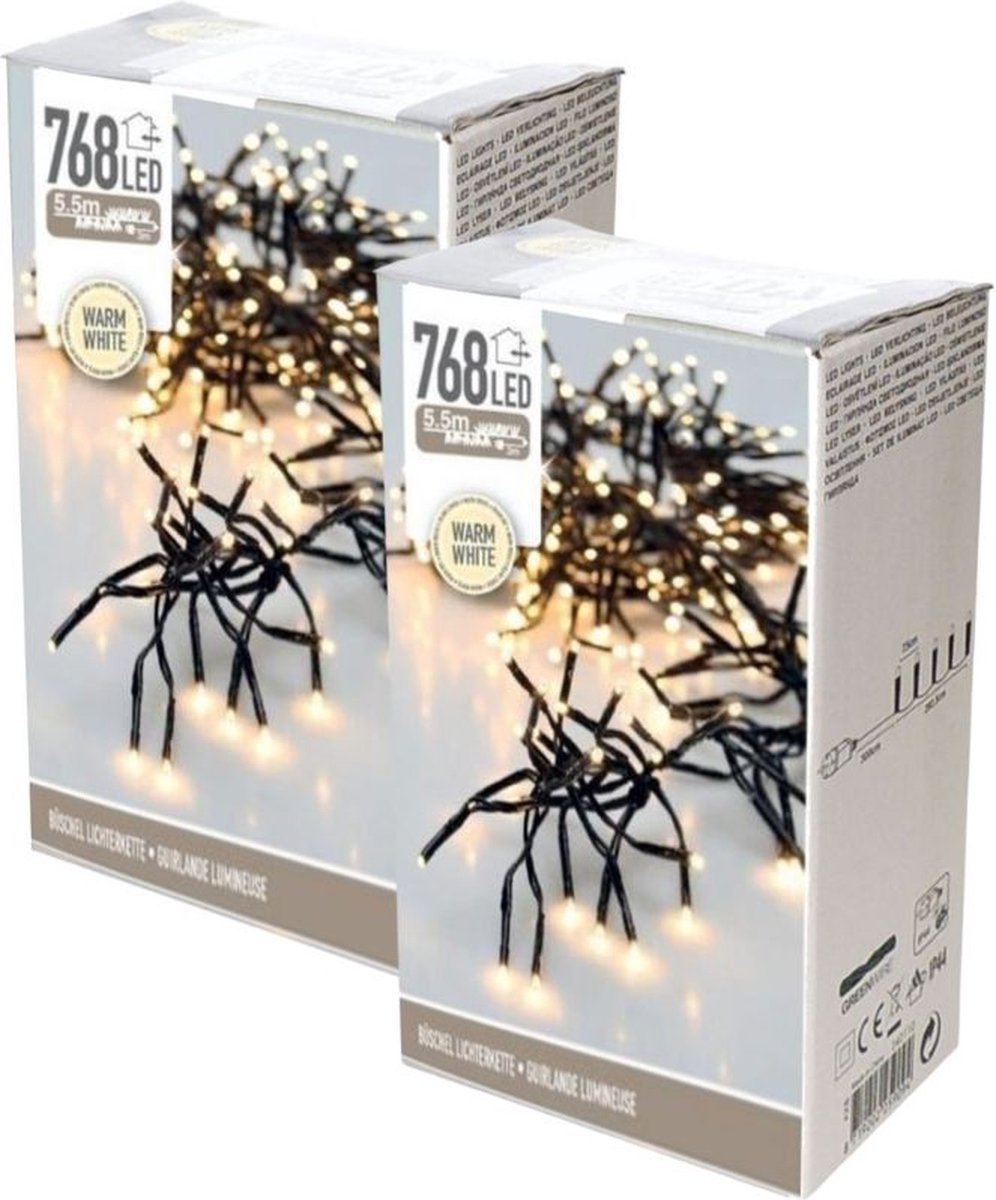 Kerstverlichting Clusterverlichting 2 stuks 768 LED