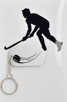 hockey sleutelhanger inclusief kaart - sport cadeau - sporten - Leuk kado voor je sporter om te geven - 2.9 x 5.4CM