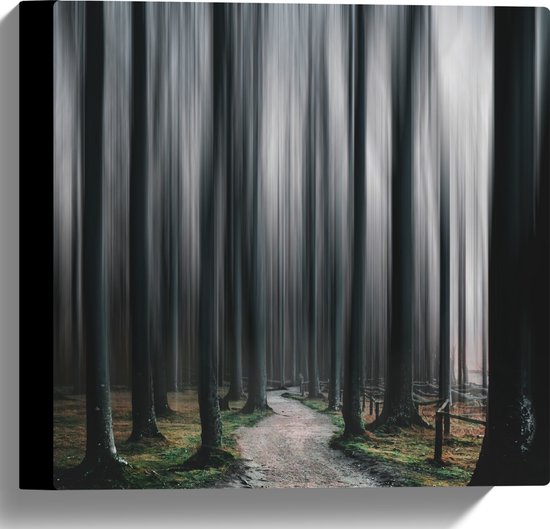 WallClassics - Canvas  - Hele Hoge Abstracte Bomen - 30x30 cm Foto op Canvas Schilderij (Wanddecoratie op Canvas)
