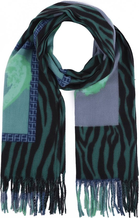 Warme Sjaal - Harten - 180x70 cm - Groen