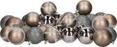 Kerstballen - 40x stuks - donkere kleuren - kunststof - 6 cm