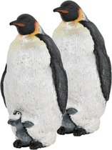 Set van 2x stuks plastic speelgoed figuur keizer pinguin 4 cm