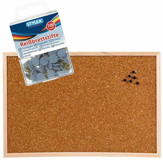 KINBOM 100 Pièces Punaises Transparentes, Tour Plastiques Punaises Murale avec Points en Acier