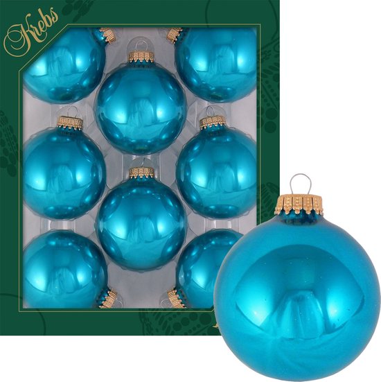 bijvoorbeeld Ambassade Nauwgezet Bellatio Decorations Kerstballen - 8st - glazen - tropical aqua blauw - 7  cm | bol.com