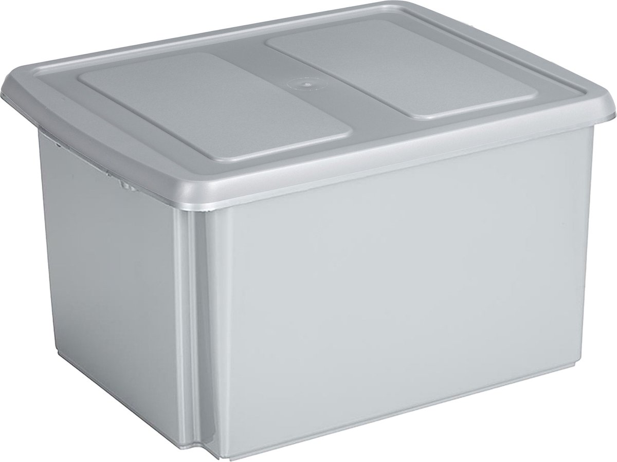 Sunware opslagbox 32 liter lichtgrijs 45 x 36 x 24 cm met afsluitbare deksel