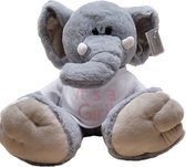 Funnies knuffel olifant - 45cm - shirtje -  It's a girl - gender reveal - kraam cadeau