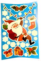 Kerst - Raamsticker - Kerstman/Sneeuwvlok/Cadeau/Jingle Bell/Hulst - Herbruikbaar - 1 Stuks