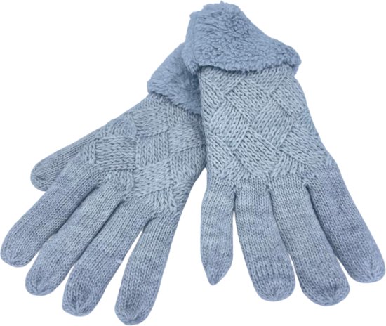Winter Handschoenen - Dames - Verwarmde - Dubbel Lichtgrijs