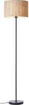Lampe Brilliant , lampadaire Wimea noir/naturel, 1x A60, E27, 52W, avec interrupteur à pied