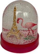 Les Parisettes - Sneeuwbol - Flamingo - Eiffeltoren - Roze - Goud
