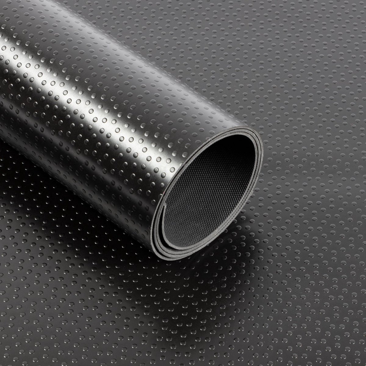 Floordirekt Rubber loper - Rubbermat - Dots - 2 mm - Zwart - 120 x 500 cm