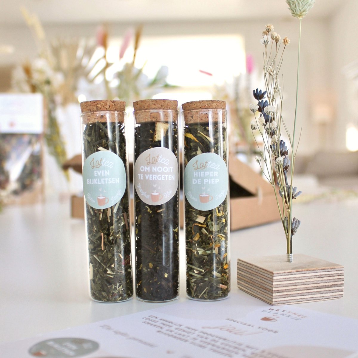 Lottea Giftset Theeproeverij 'Toegewijd' - thee proeverij pakket, thee cadeau, thee pakket, thee cadeaupakket, thee geschenkset, cadeau vriendschap, cadeau mama, bedankt cadeautje
