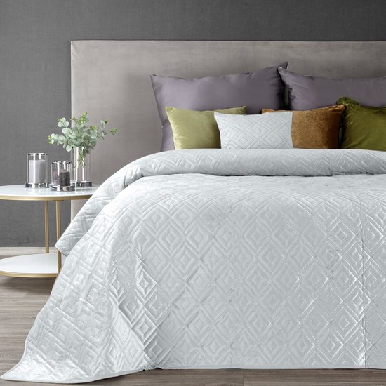 Oneiro’s luxe ARIEL Type 3 Beddensprei wit - 170x210 cm – bedsprei 2 persoons - beige – beddengoed – slaapkamer – spreien – dekens – wonen – slapen