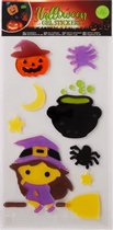 Gel raamstickers Halloween Assorti - Rood / Multicolor - Gel - Herbruikbaar - Halloween - Heks