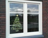 Sapin de Noël 'Nous vous souhaitons un très joyeux Noël !' autocollant de fenêtre | 100x164cm | Réutilisable !