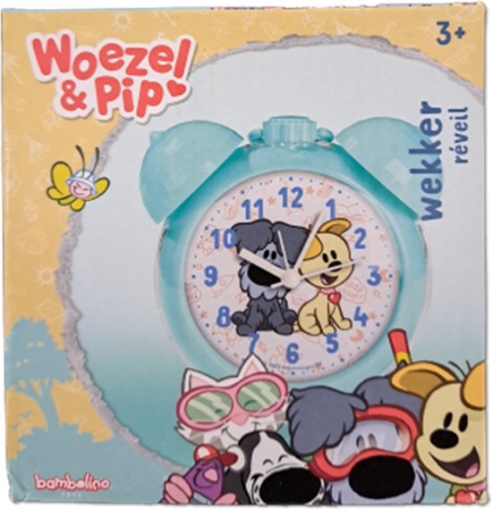 Woezel en Pip wekker - Pastel groen - Transparante pootjes - Werkt op batterij