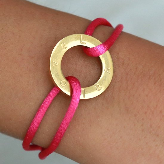 Bracelet cercle love rose vif