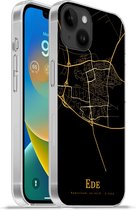 Geschikt voorApple Iphone 14 Plus - Soft case hoesje - Ede - Kaart - Goud - Siliconen Telefoonhoesje