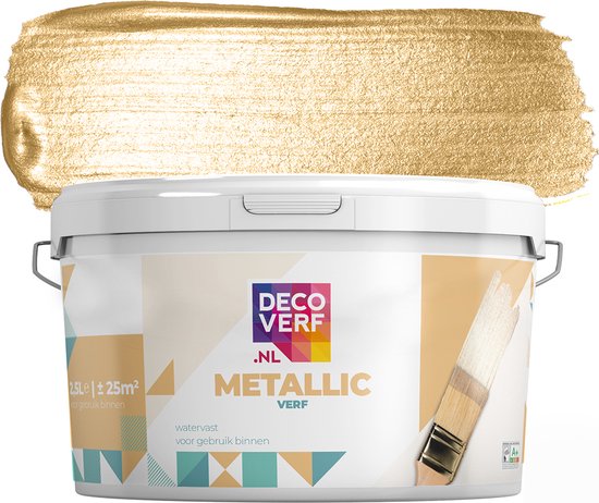 Decoverf metallic verf licht goud, 2.5L