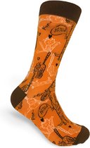 JustSockIt Oranje Katten sokken - Sokken - Leuke sokken - Vrolijke sokken - Dieren sokken - Sokken met katten - Katten cadeau
