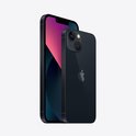 iPhone 13 in middernachtkleur met dubbele camera aan de achterzijde en Apple logo.