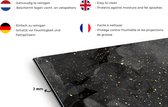 Spatscherm keuken 90x45 cm - Kookplaat achterwand - Marmer print - Zwart - Muurbeschermer hittebestendig - Zwarte spatwand fornuis - Hoogwaardig aluminium - Aanrecht decoratie