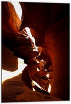 WallClassics - Dibond - Gang in Ravijn van Antelope Canyon - 60x90 cm Foto op Aluminium (Met Ophangsysteem)