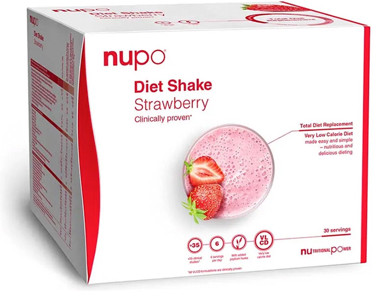 Nupo | Dieet Shake | Strawberry | Value Pack | 30 x 32 gram | Snel afvallen zonder poespas!