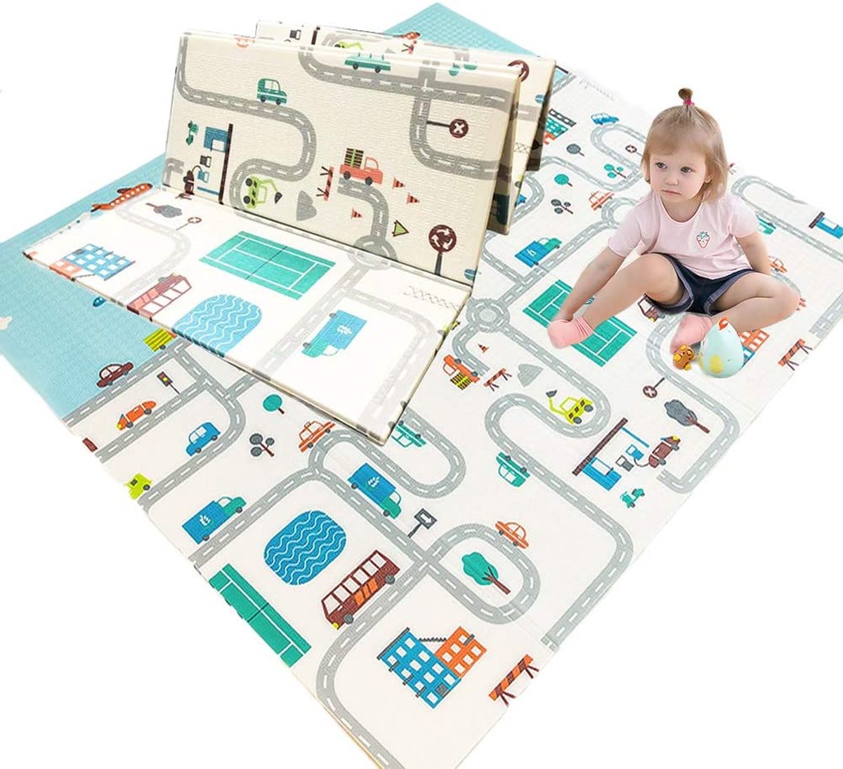 Miro speelmat baby kinderen kruipmat speelkleed dubbelzijdig xl opvouwbaar 1cm dik foam panda - hertje cijfers - letters 180 x 200 cm - speelgoed kopen? | Korting tot 30