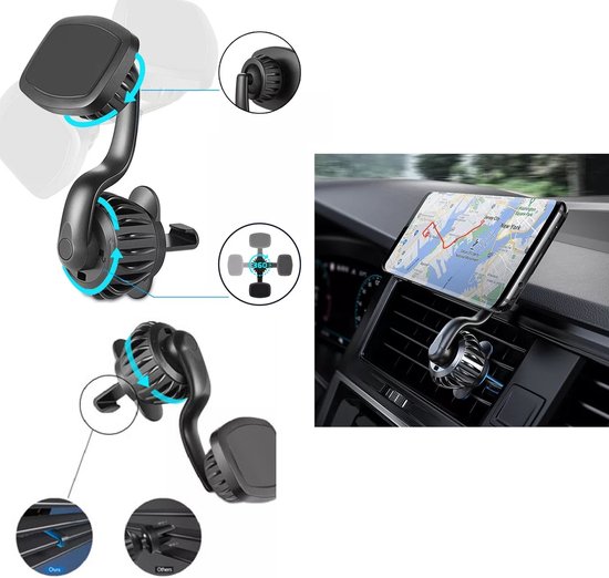 Support Voiture Aimant Pince pour IPHONE 12 Pro Smartphone