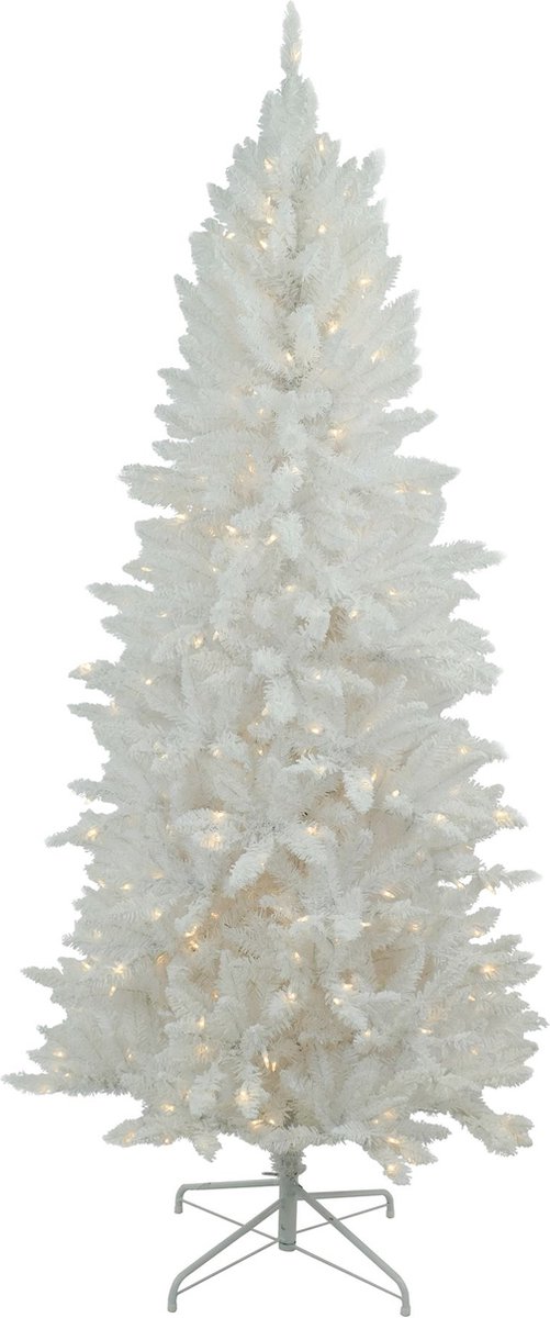 Funky White kunstkerstboom - 183 cm - 300 ledlampjes - besneeuwd - metalen voet