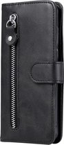 Portemonnee zwart wallet book-case rits hoesje Oppo A57 (5G) / A77 5G