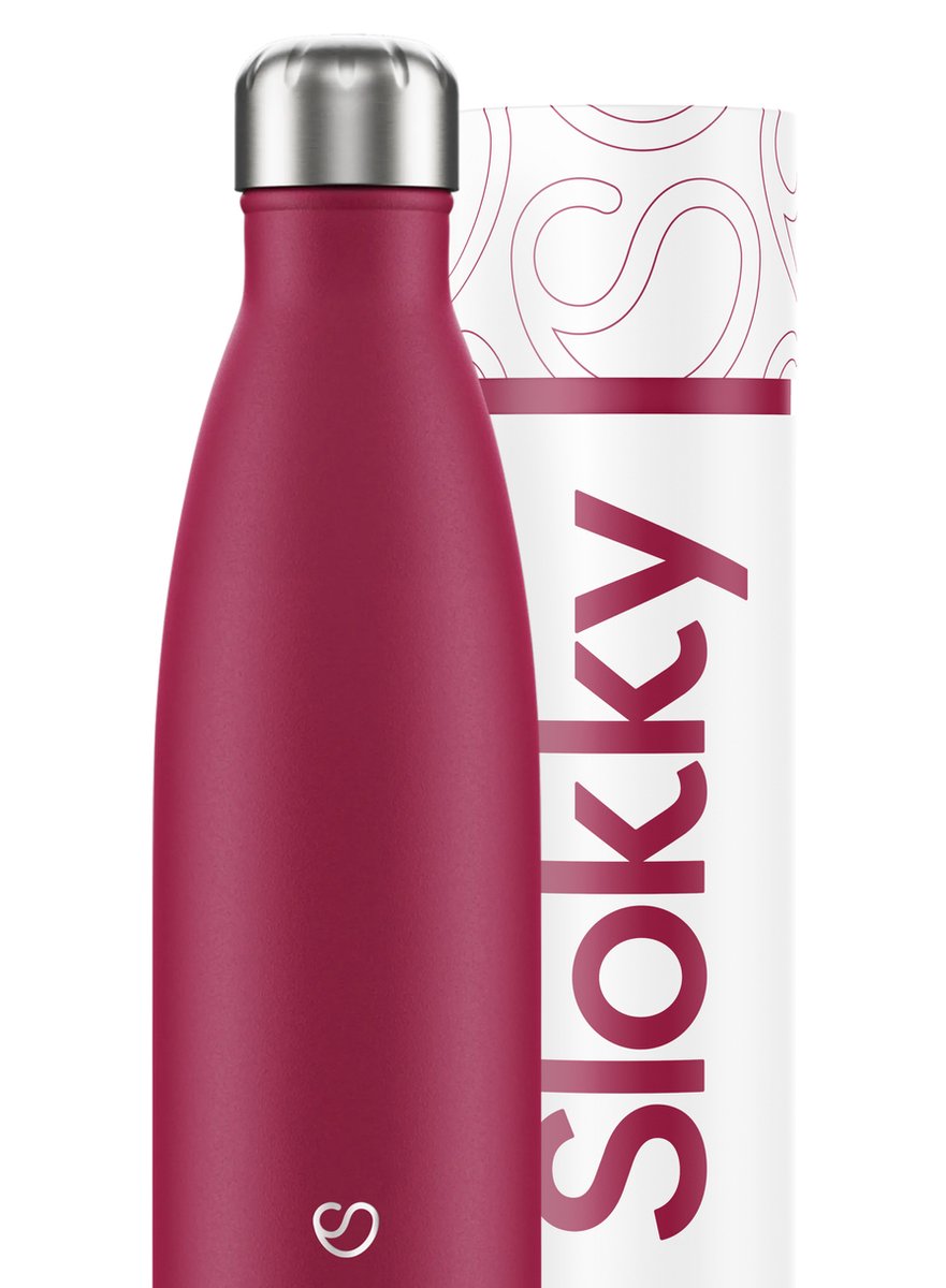 Slokky - Matte Pink Thermosfles & Drinkfles - 500ml