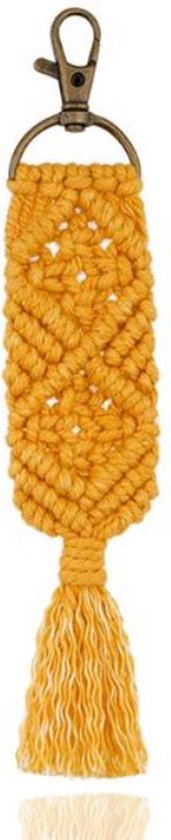 Porte-clés Boho noué à la Handgemaakt jaune à partir de Katoen et de métal