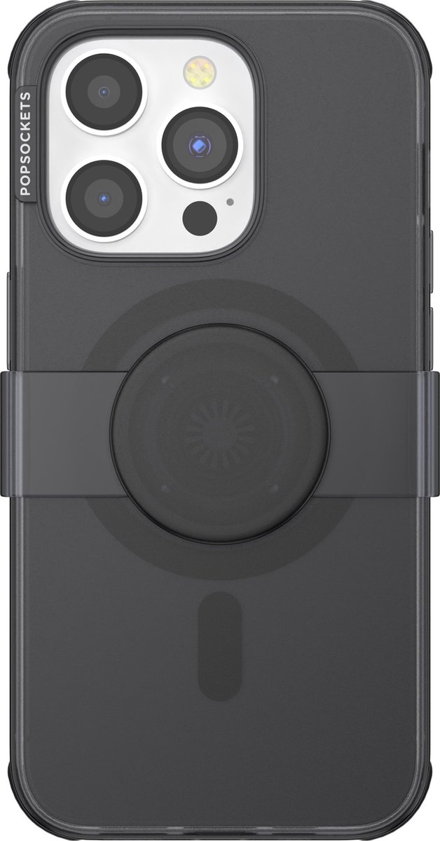 PopSockets PopCase met een magnetische ring - Telefoonhoesje met Telefoonbutton [telefoon accessoires]voor Apple iPhone 14 Pro- Zwart