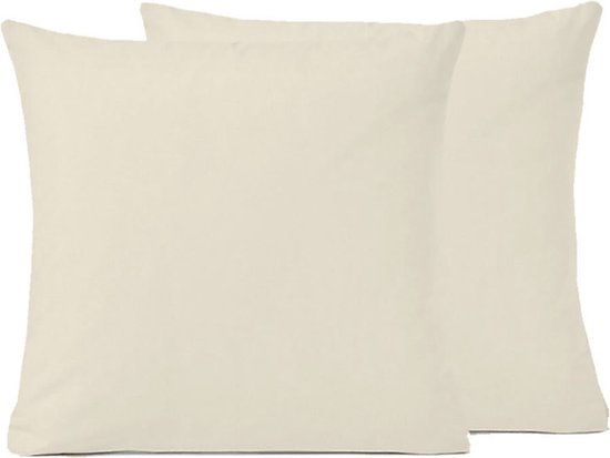 Sleepnight Kussensloop - 2 Pack ivoire Effen Katoen - 63 x 63 cm - - 600306-2x-63 x 63 cm